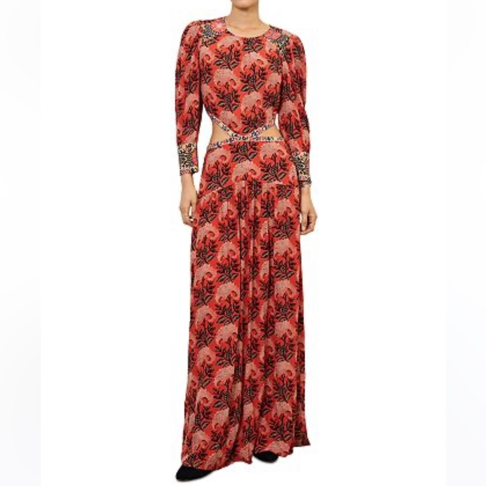 ba&sh Gabriel Floral Cut Out MAXI PRINTED DRESS